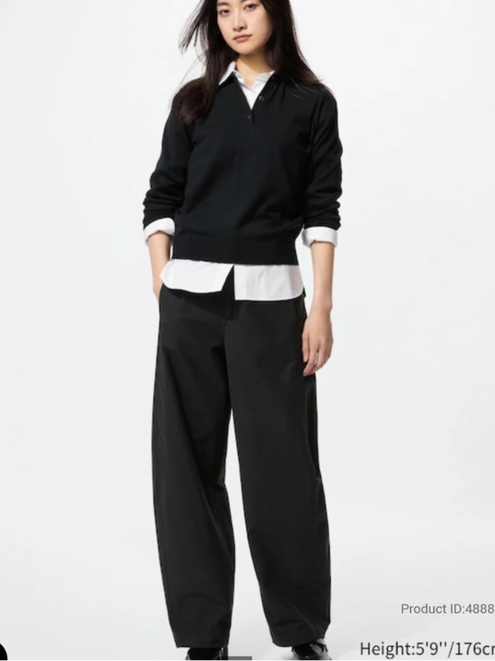 Uniqlo Black Wide Leg Cargo Pants High Waist Utility Woman’s Size Medium